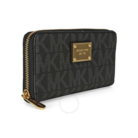 michael michael kors pocket zip around continental wallet|Michael Kors wristlet wallet black.